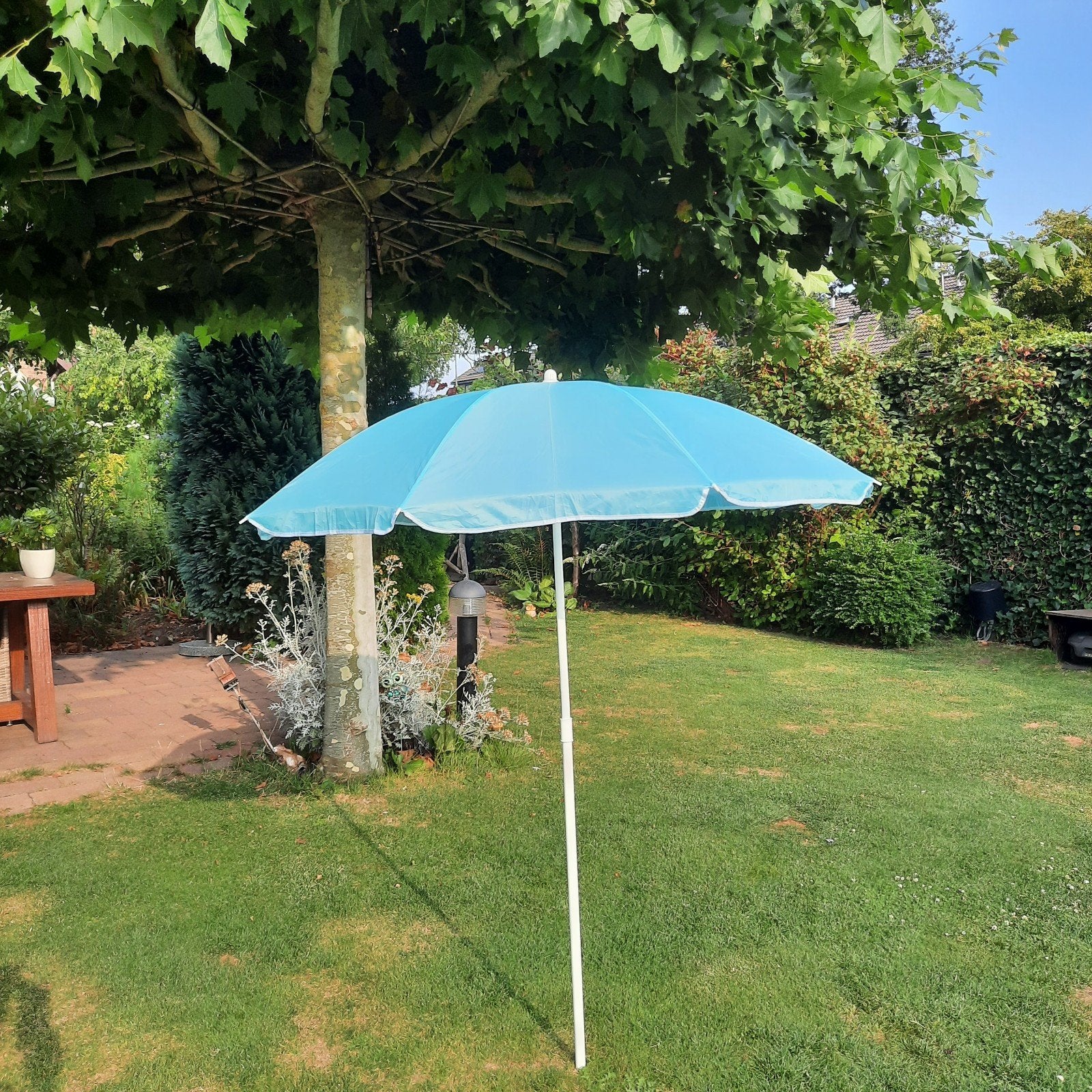 te koop zgan  tuin of strand parasol, Tuin en Terras, Ophalen of Verzenden, Zo goed als nieuw, 1 tot 2 meter, Strandparasol