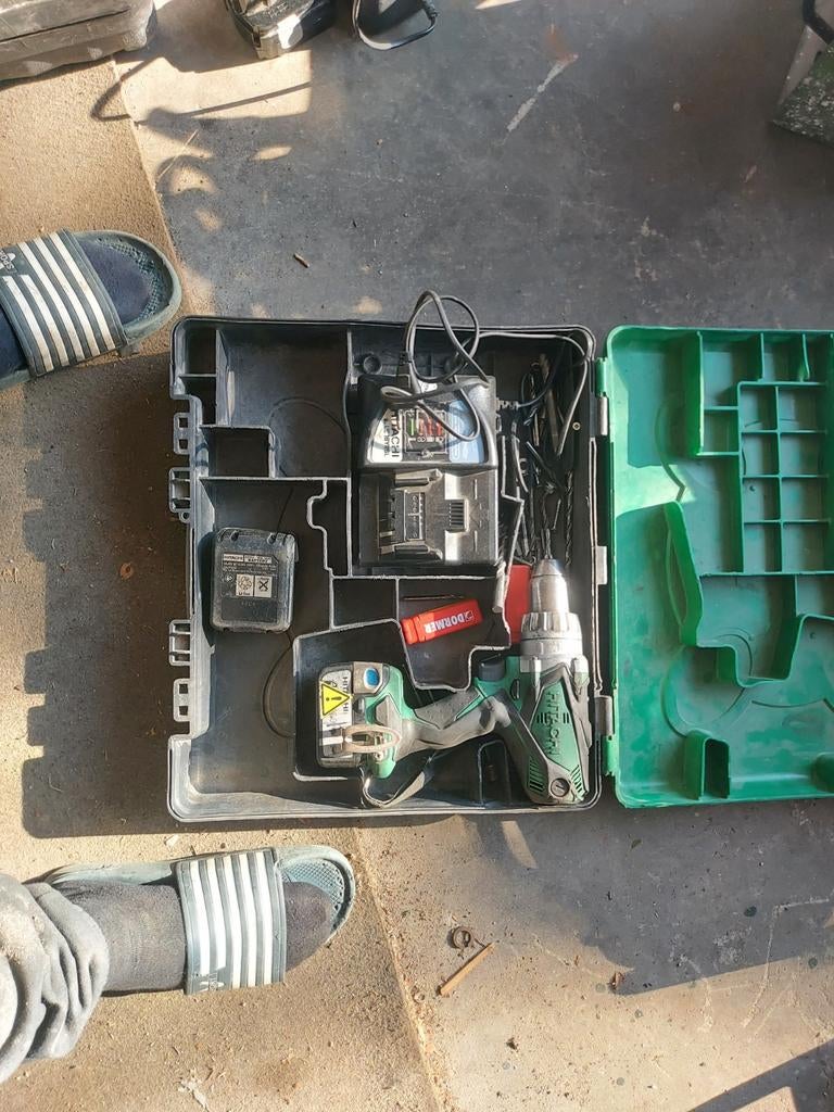Hitachi Accutol DS14DCL Boormachine met 2 Accu's en Lader, Ophalen of Verzenden