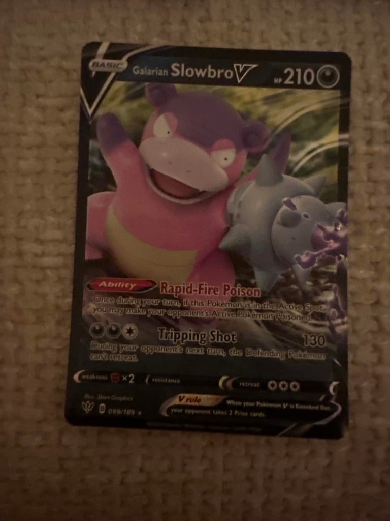 Pokémon Kaart Galarian Slowbro V 099/189, Ophalen of Verzenden, Zo goed als nieuw, Losse kaart
