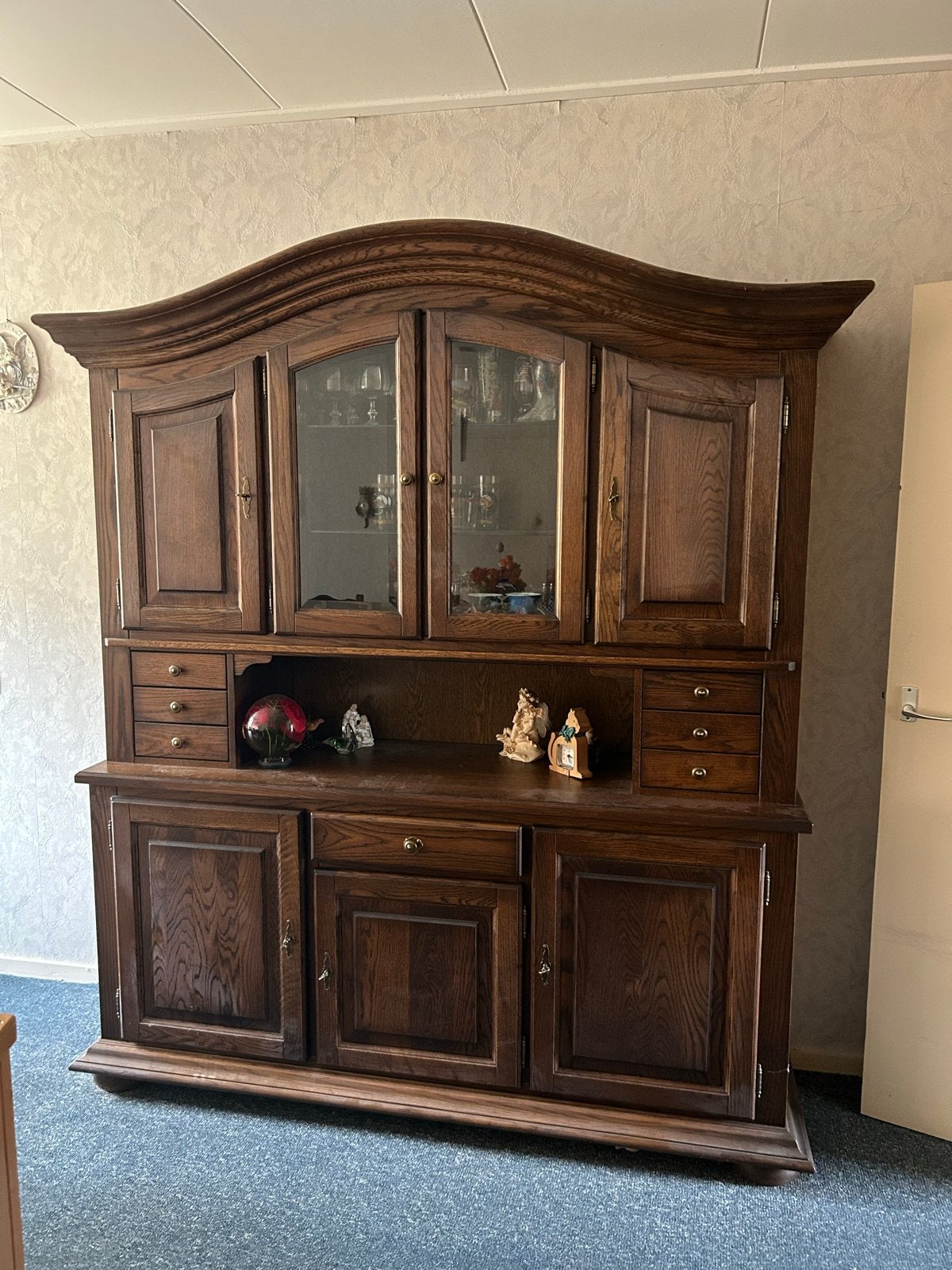 Massief houten buffet kast, Ophalen, Gebruikt, 200 cm of meer, 150 tot 200 cm