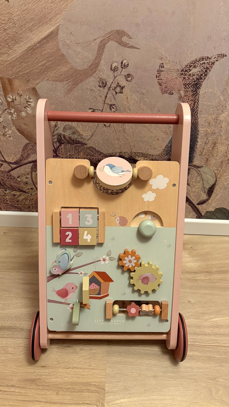 Little Dutch Houten Loopwagen roze, Ophalen, Zo goed als nieuw, Overige typen, Met wieltjes