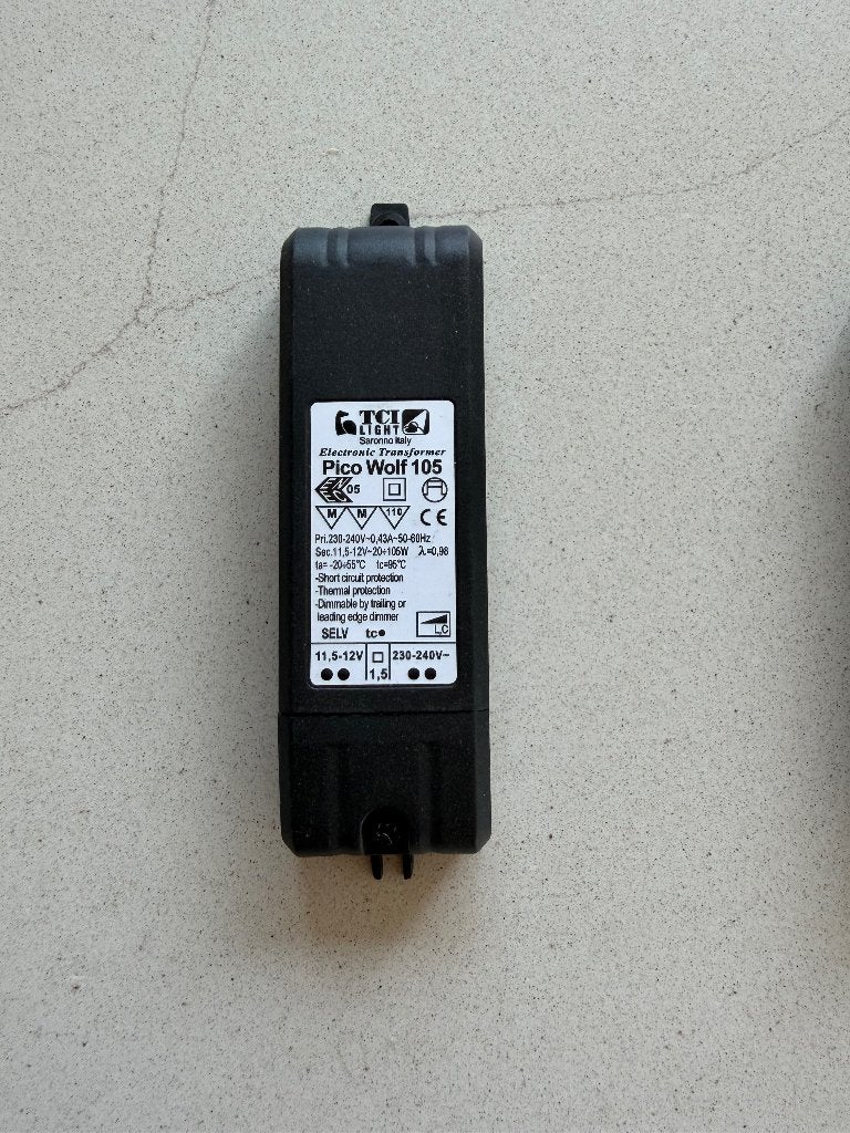 3 x TCI Pico Wolf 105, zeer compacte, dimbare elec. trafo, Ophalen of Verzenden, Zo goed als nieuw