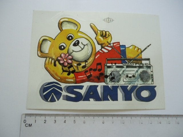 sticker oud SANYO Beer strip audio radio cassette hifi pop, Verzenden, Zo goed als nieuw, Bedrijf of Vereniging