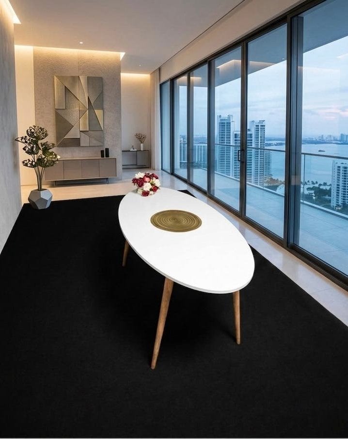 Luxe ovale eettafel - 160 cm, Ophalen, Nieuw, 50 tot 100 cm, 150 tot 200 cm
