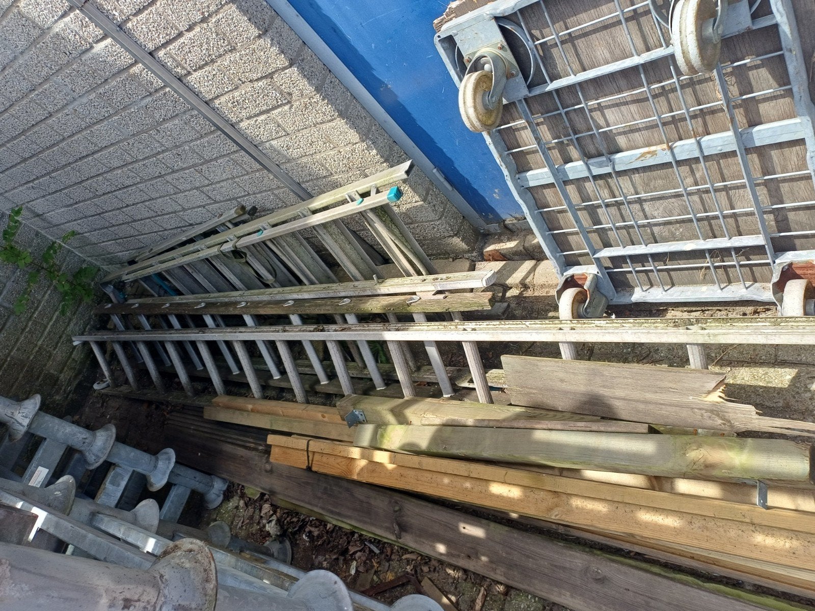 5 stuks aluminium ladders, diverse hoogtes, Doe-het-zelf en Verbouw, Ladders en Trappen, Ophalen, Gebruikt, Ladder, Opvouwbaar of Inschuifbaar