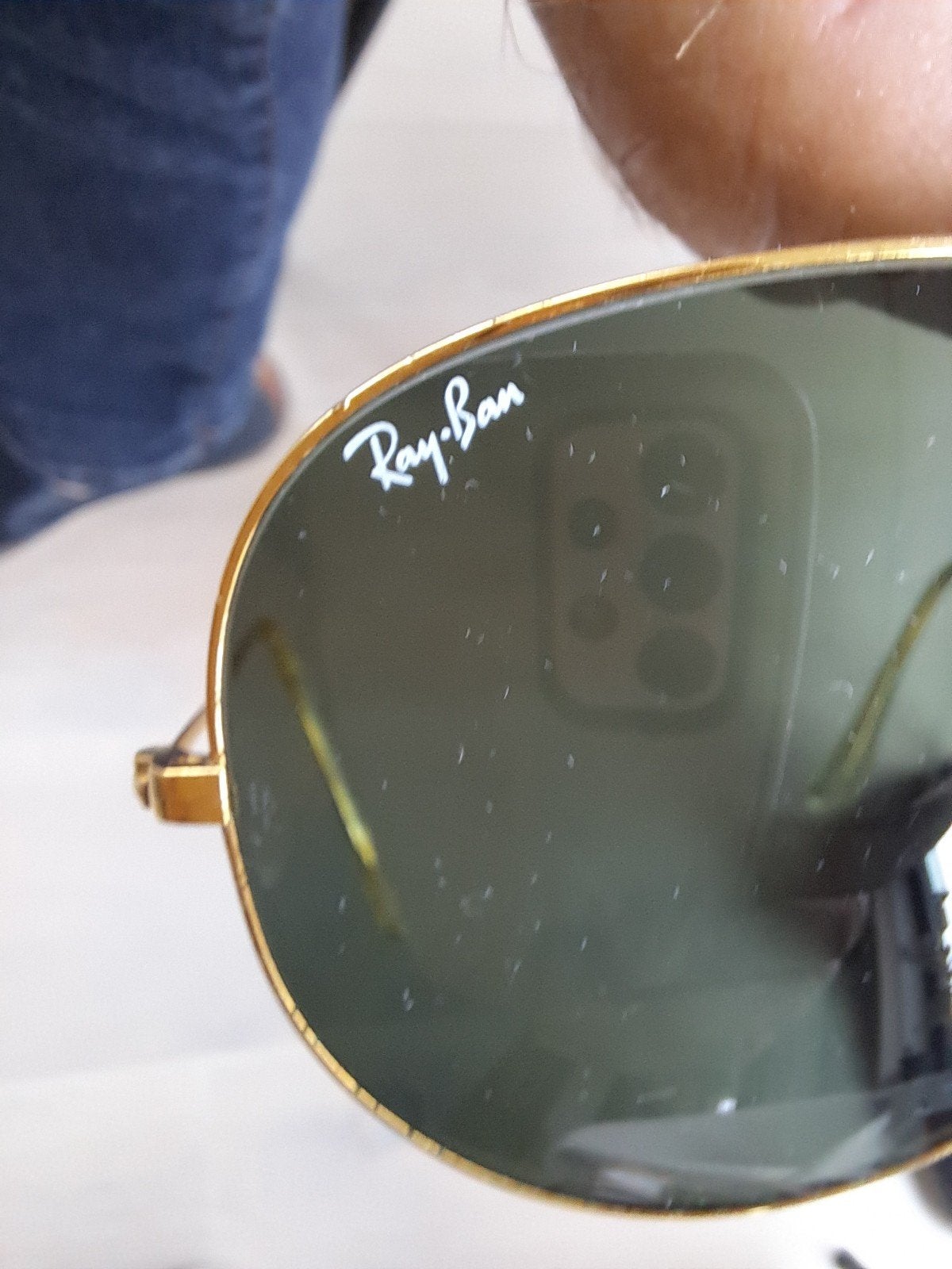 Vintage Ray-Ban Aviator Zonnebril - Goudkleurig, Gebruikt, Zonnebril, Overige kleuren, Ophalen of Verzenden
