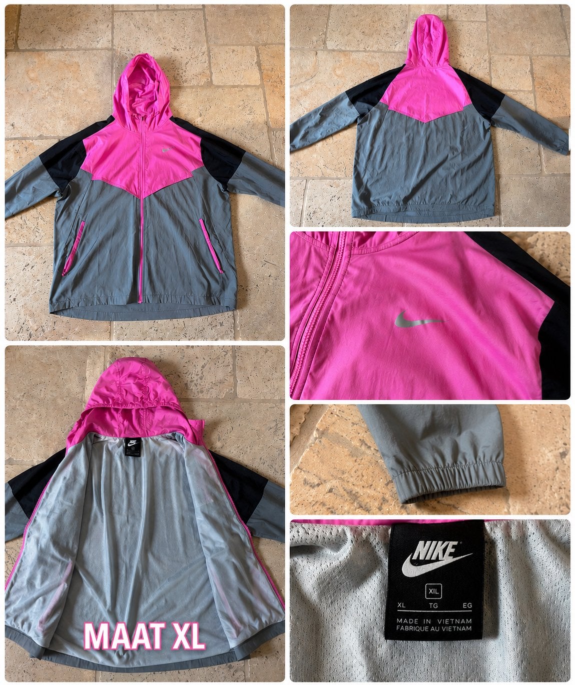 Nike Miller Windbreaker - Maat XL, Ophalen of Verzenden, Gedragen, Maat 56/58 (XL), Roze