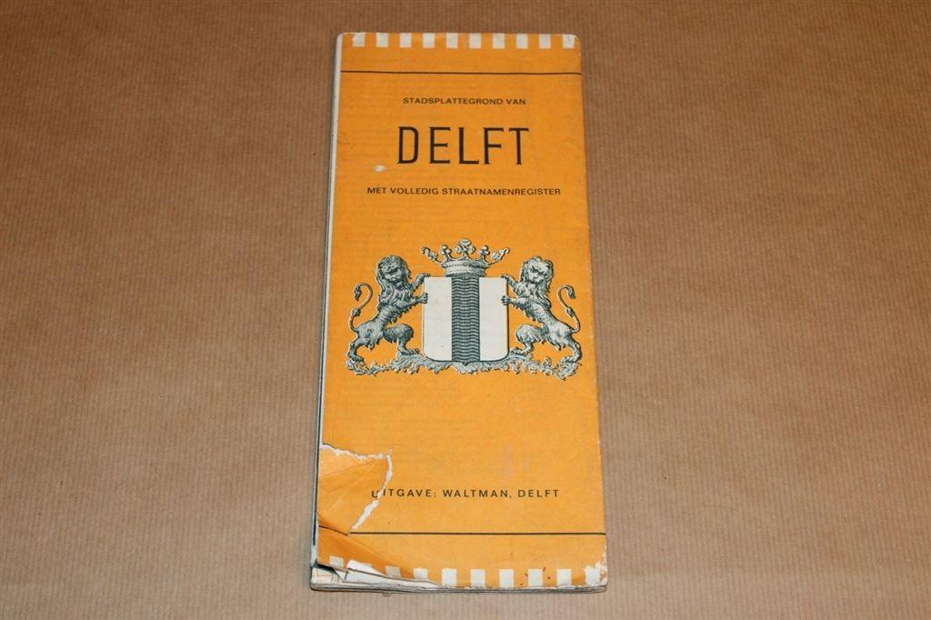 Stadsplattegrond van Delft - Uitg. Waltman ca 1960, Gelezen, Ophalen of Verzenden, Landkaart, 1800 tot 2000