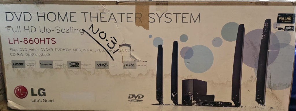 Complete LG 5.1 Home Cinema Set – 850W, HDMI en USB, 70 watt of meer, Zo goed als nieuw, 5.1-systeem, Dvd-speler
