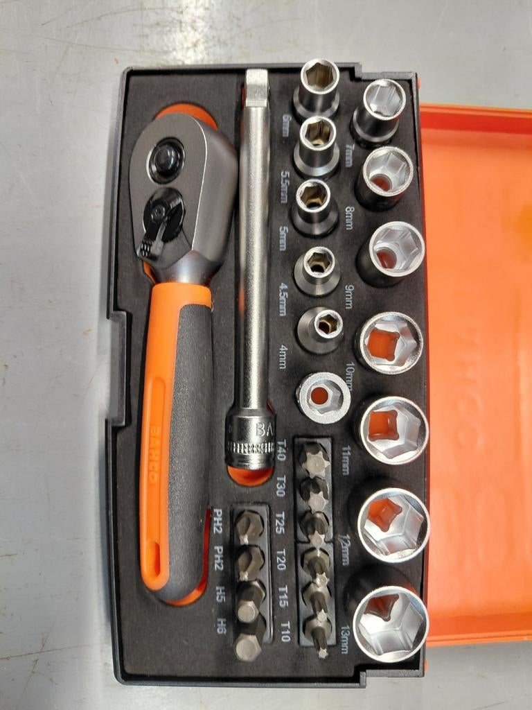 Bahco 1/4 doppenset 4 t/m 13mm torx inbus en PH, Auto diversen, Autogereedschap, Ophalen of Verzenden, Nieuw