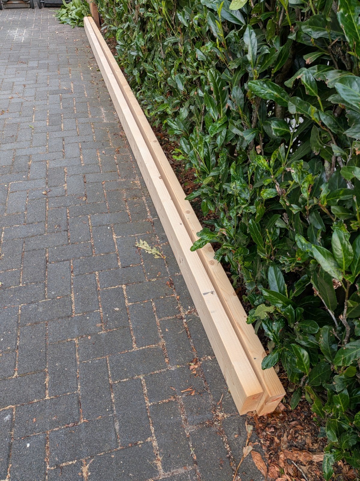2 stuks 63x160x5400mm vuren balk (paar schroefgaten), Ophalen, Zo goed als nieuw, Balk, Vuren