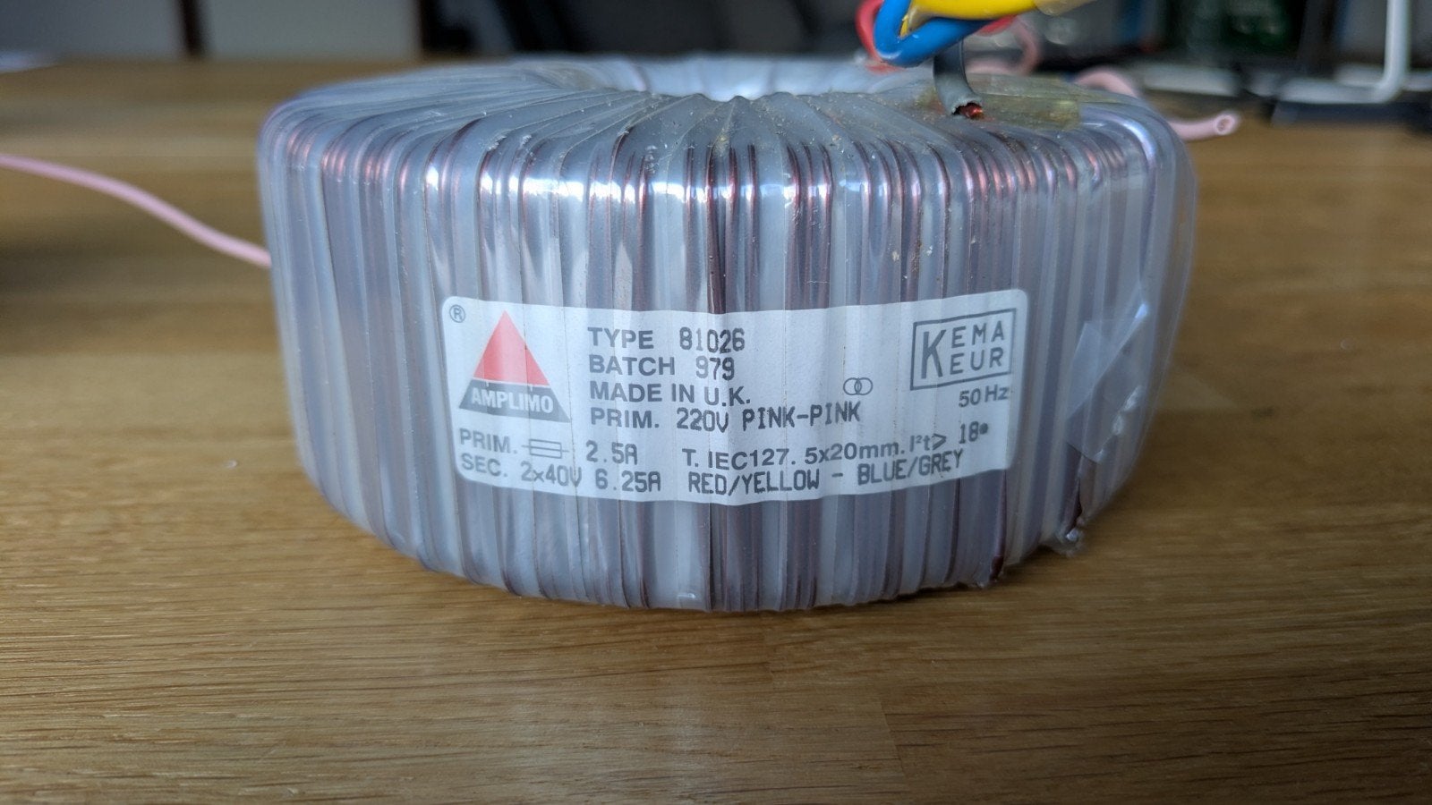 Amplimo Ringkerntrafo 2x40V 6,25A - Type B1026, Ophalen of Verzenden, Gebruikt