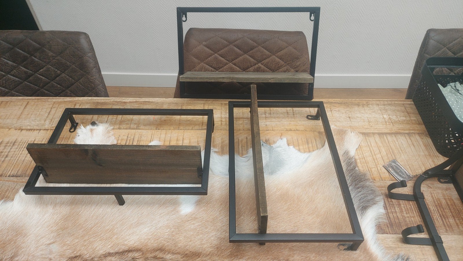 Wanddecoratie / Wandschap - Industrieel Design, Huis en Inrichting, Woonaccessoires | Wandplanken en Boekenplanken, Ophalen, Zo goed als nieuw