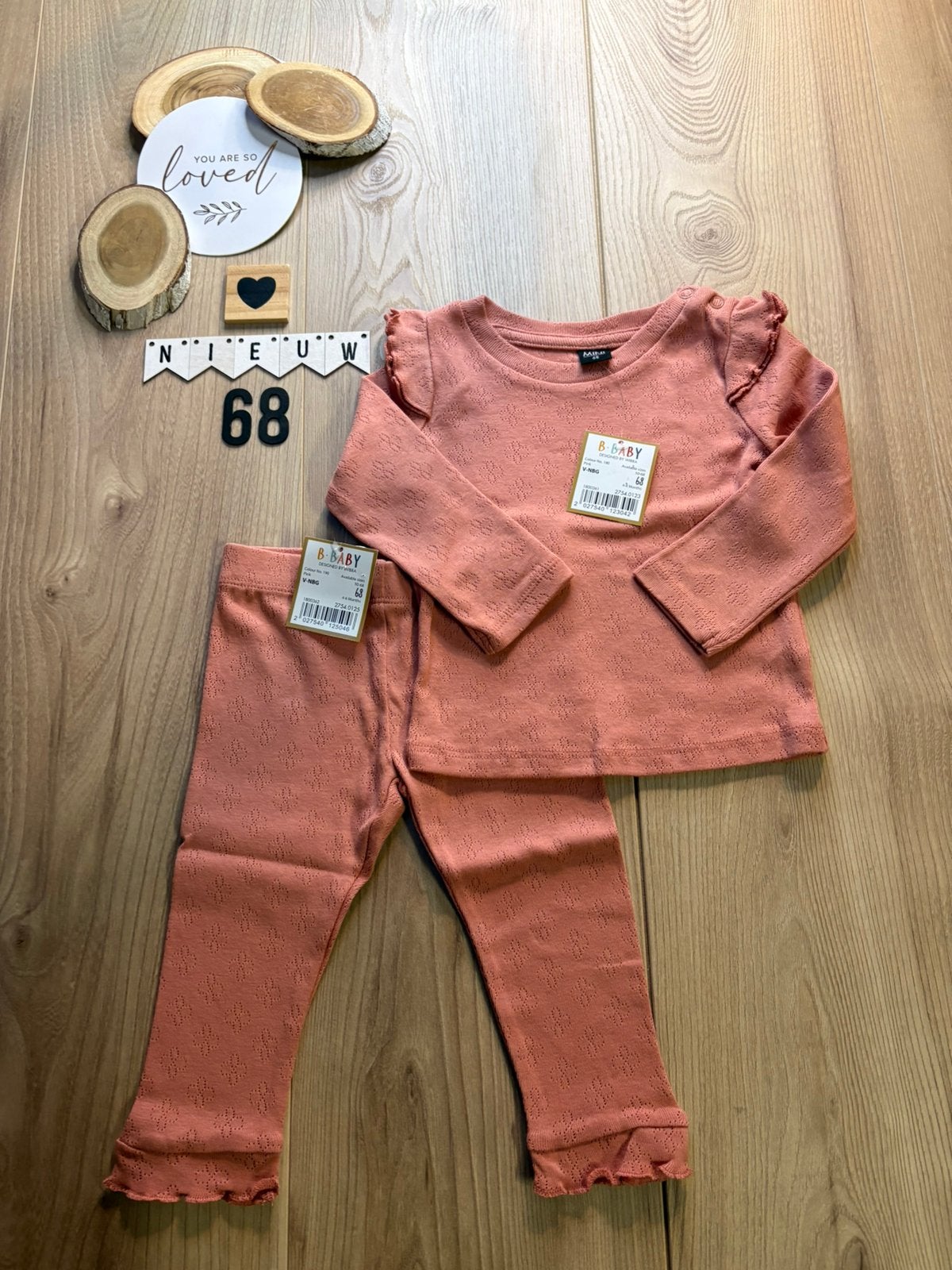 Baby meisje Wibra setje shirtje broekje roze maat 68, Ophalen of Verzenden, Nieuw, Meisje, Setje