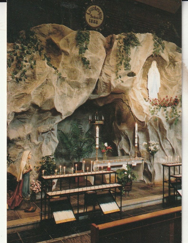 Prent "Klein Lourdes Tienray" - Religieus, Ophalen of Verzenden, Gebruikt, Kaart of Prent, Christendom | Katholiek