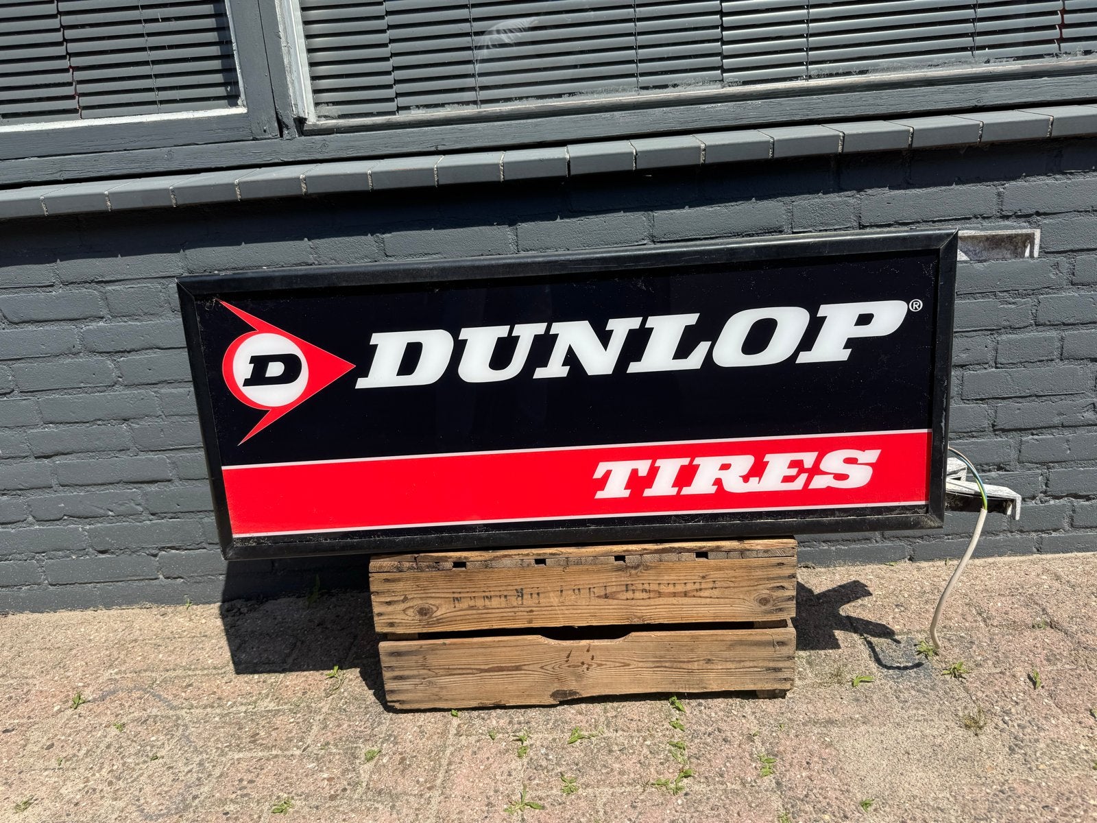 Dunlop banden reclame Lichtbak XL, Verzamelen, Merken en Reclamevoorwerpen, Gebruikt, Lichtbak of (neon) lamp, Ophalen