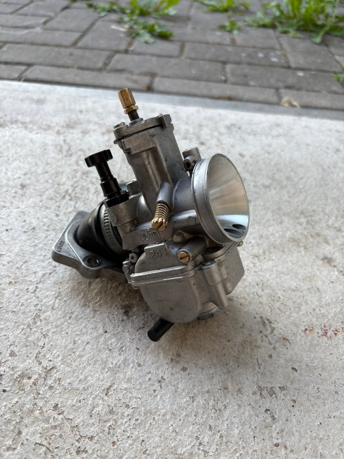 Polini 24mm pwk carburateur met polini spruitstuk piaggio, Ophalen of Verzenden, Zo goed als nieuw, Carburateur