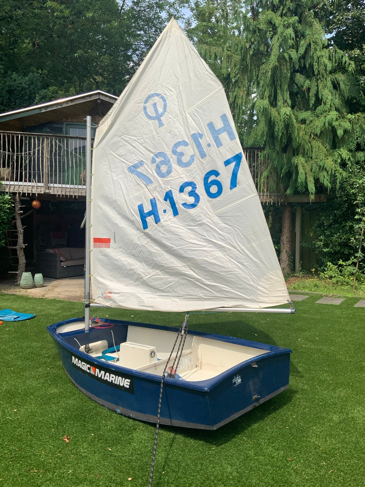 Magic Marine Optimist Zeilboot - Klaar om te varen!, Watersport en Boten, Ophalen, Gebruikt, Polyester, Optimist