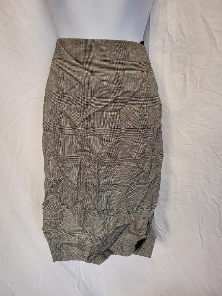 Nette grijze geruite rok 98% wol mt 42 merk Cassani, ., Zwart, Maat 42/44 (L), Ophalen of Verzenden