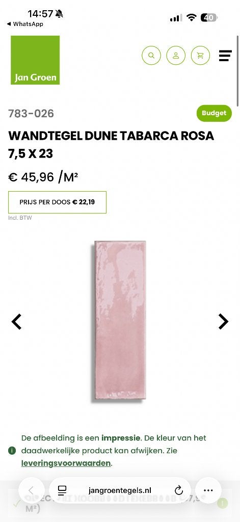 Keramieke tegels, Ophalen, Nieuw, Minder dan 20 cm, Minder dan 20 cm