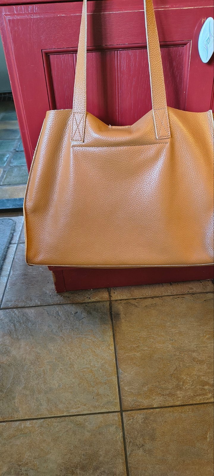 Shabbies Amsterdam Leren Shopper - Cognac, Ophalen of Verzenden, Zo goed als nieuw, Bruin, Shopper