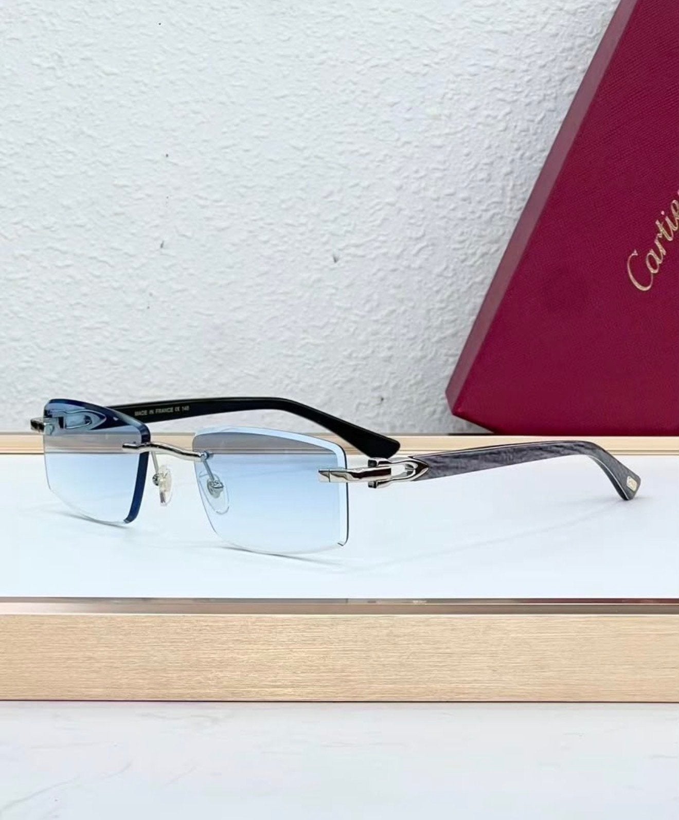 Cartier Bril Heren - Stijlvolle Randloze Bril, Overige merken, Blauw, Ophalen of Verzenden, Zo goed als nieuw