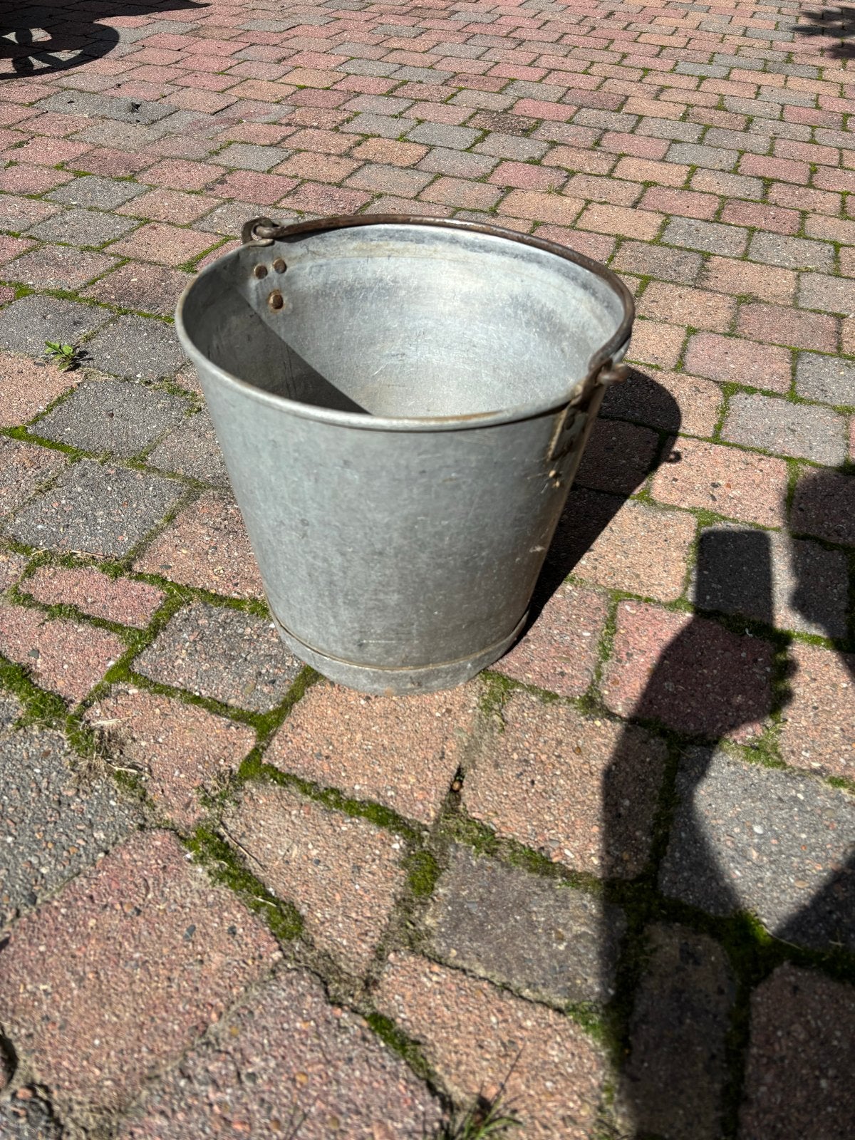 Vintage Zinken Emmer - Decoratief en Functioneel, Ophalen, Gebruikt, Zink, Met handgreep