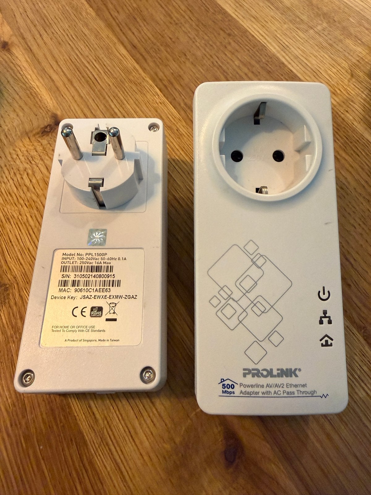 PROLiNK PPL1500P Powerline AV2 Ethernet Adapters (2 stuks), Ophalen of Verzenden, Gebruikt