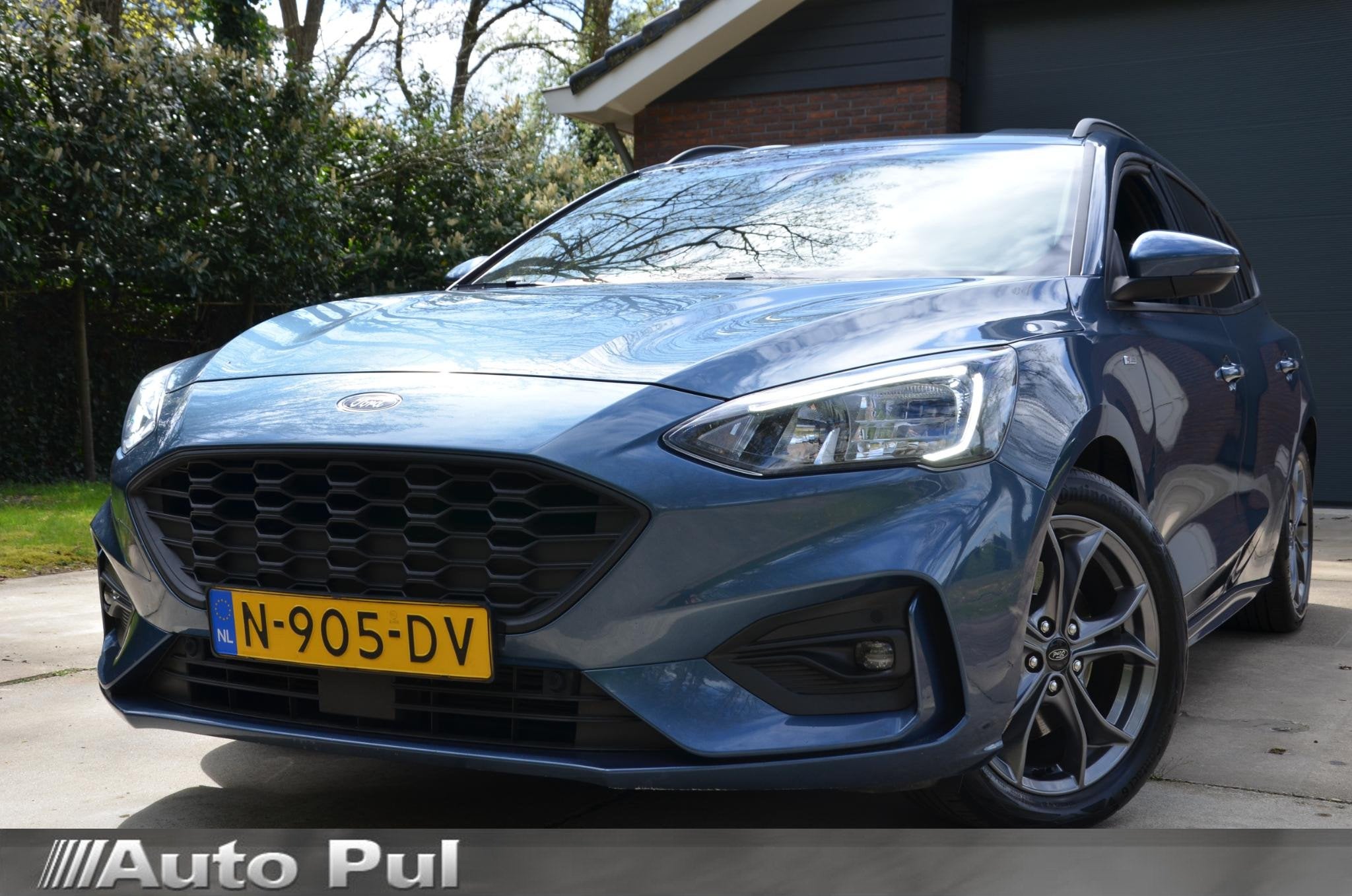 Ford Focus Wagon 1.0 EcoBoost Hybrid ST Line X Business Navi, Gebruikt, Euro 6, Blauw, Origineel Nederlands