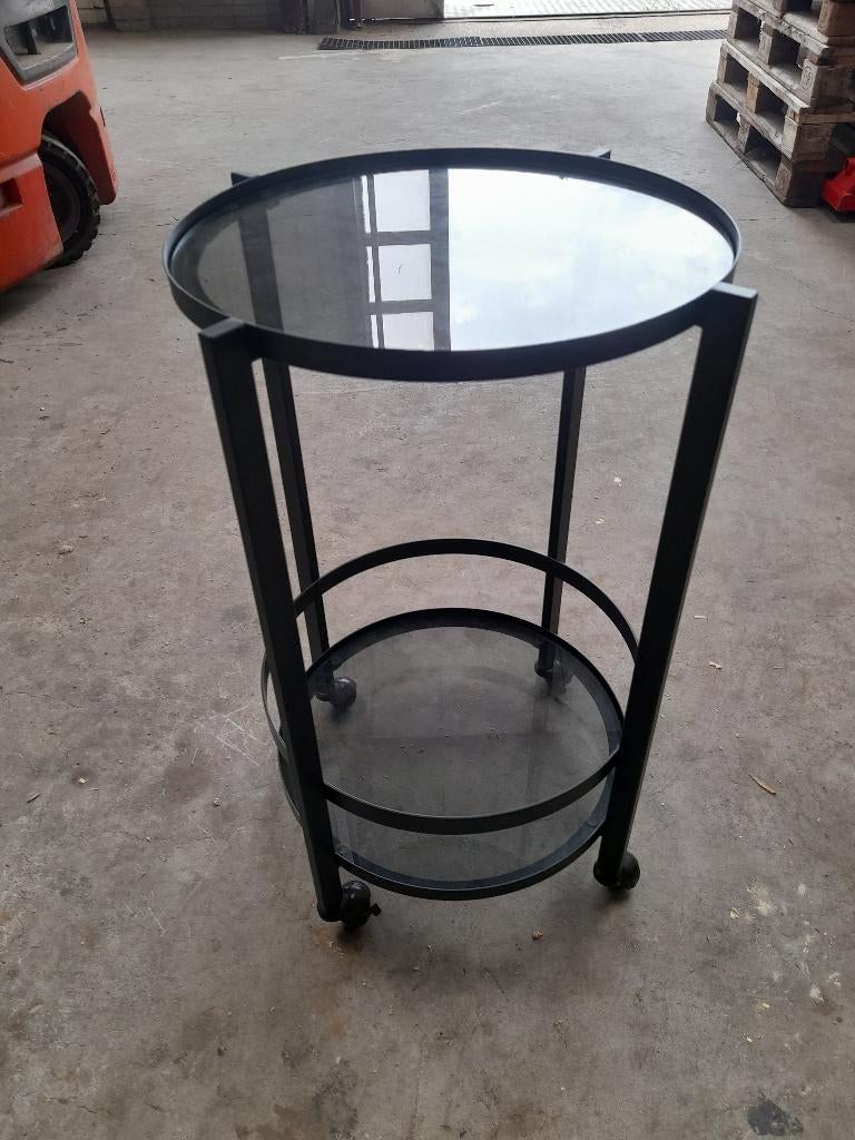 Stalen trolley, Huis en Inrichting, Woonaccessoires | Wijnrekken, Ophalen, 5 tot 15 flessen, Zo goed als nieuw, Metaal