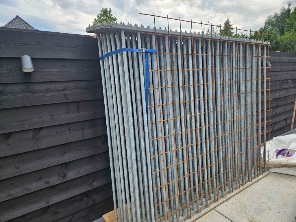 Hekwerk, spijlen, stalen hek, afscheiding, schutting, Ophalen, Gebruikt, IJzer, Spijlenhekwerk