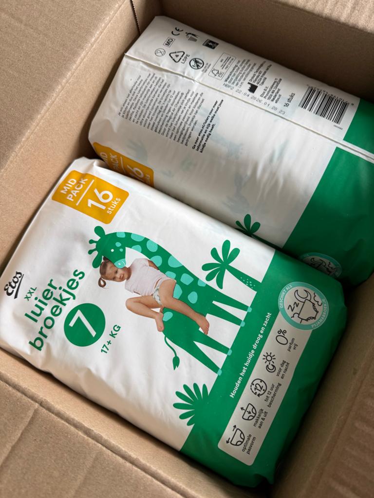 Etos Luierbroekjes XXL Maat 7 (17+ kg) - Mid Pack 16 stuks, Ophalen of Verzenden, Nieuw