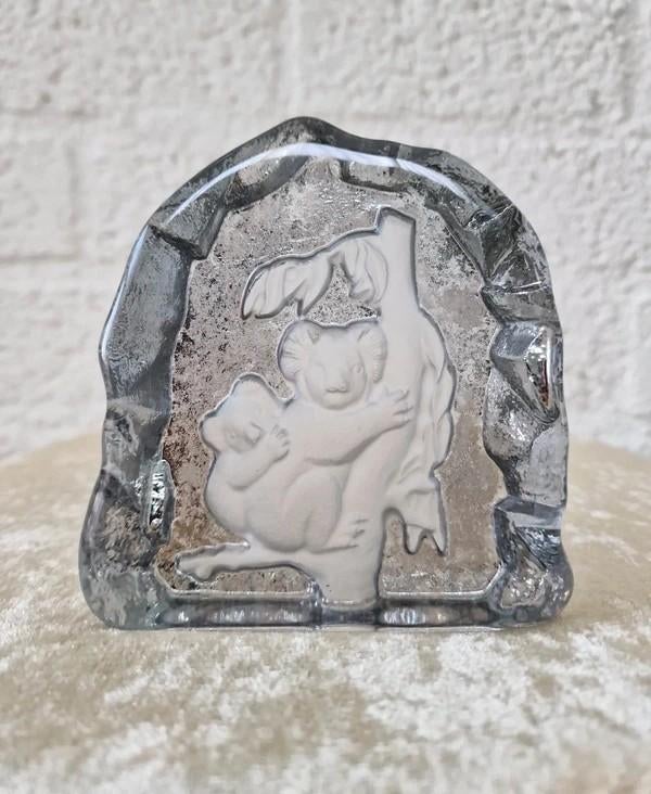 Vintage kristal koala sculptuur – presse papier, Ophalen of Verzenden