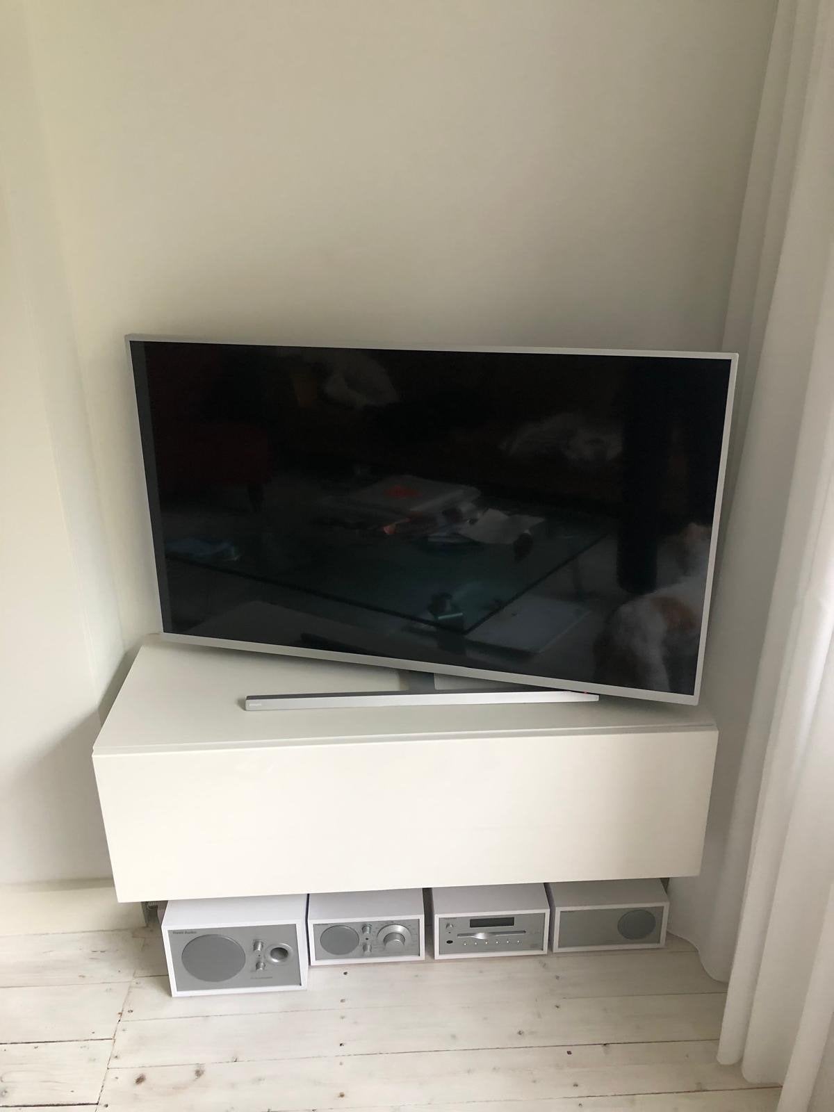 Meubella Flame TV-meubel hoogglans wit 100x40x30 cm, Ophalen, Kunststof, Gebruikt, 50 tot 100 cm