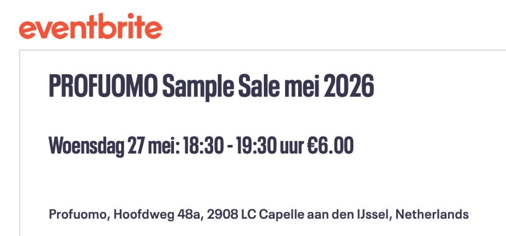 Profuomo sample sale tickets 2x, Twee personen