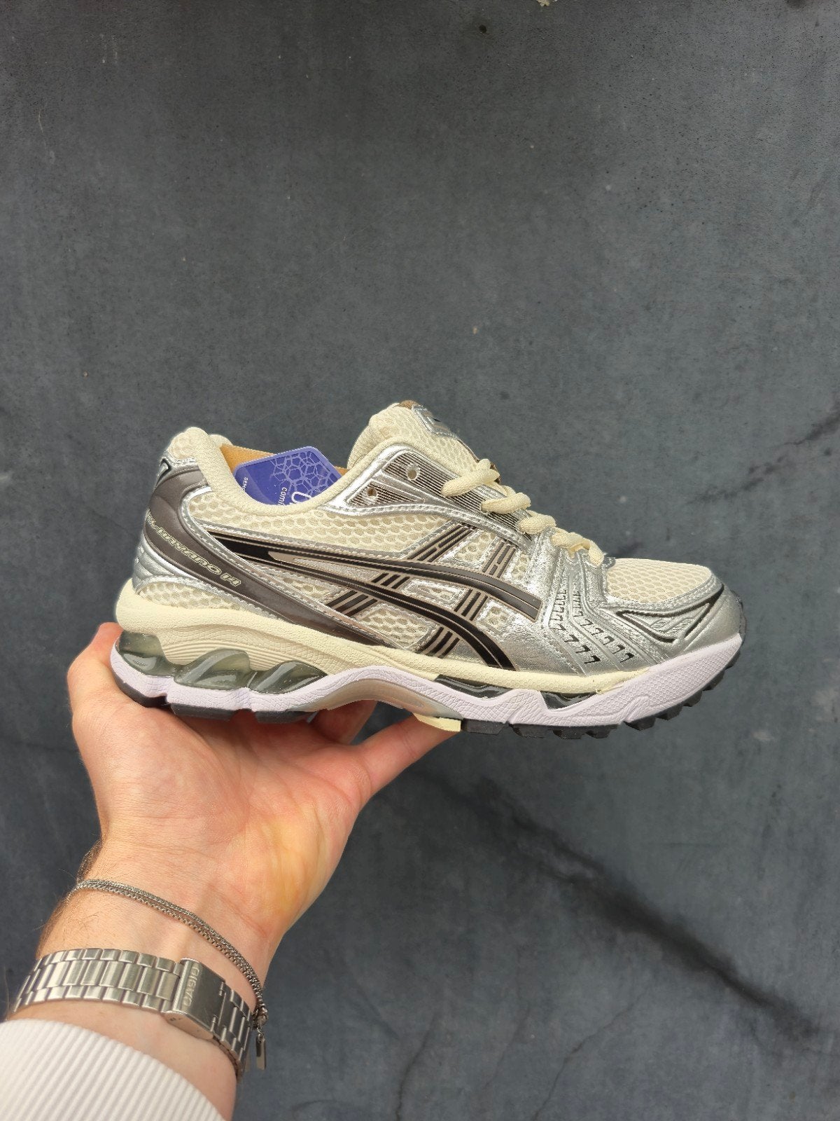Asics Gel Kayano 14 Cream Black Silver - Maat 38, Verzenden