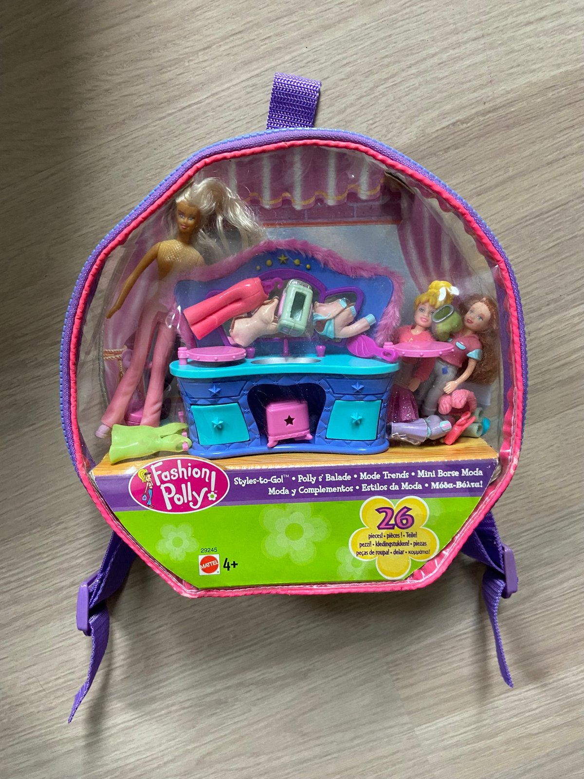 Vintage 2000s Polly Pocket “Fashion Polly” Backpack (2000), Gebruikt, Rugtas, Ophalen of Verzenden, Minder dan 30 cm
