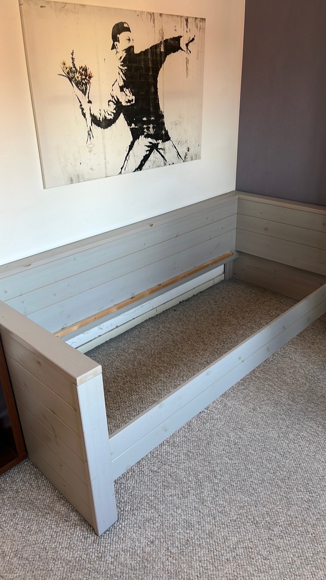 Eenpersoons bed WOOD, Ophalen, Gebruikt, 90 cm, Eenpersoons