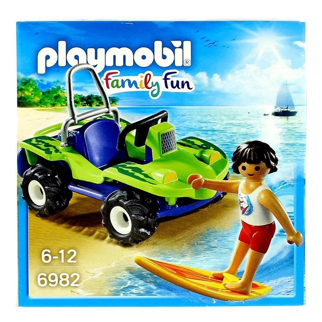 Playmobil Family Fun 6982 Strandbuggy met surfer (compleet), Ophalen of Verzenden, Zo goed als nieuw