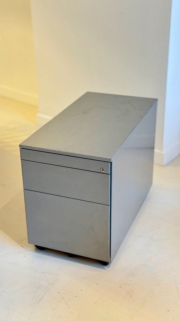 bureau Ladeblok 2 laden met pennenlade grijs (Ral 7035), Ophalen, Overige typen, 42 cm, 81 cm