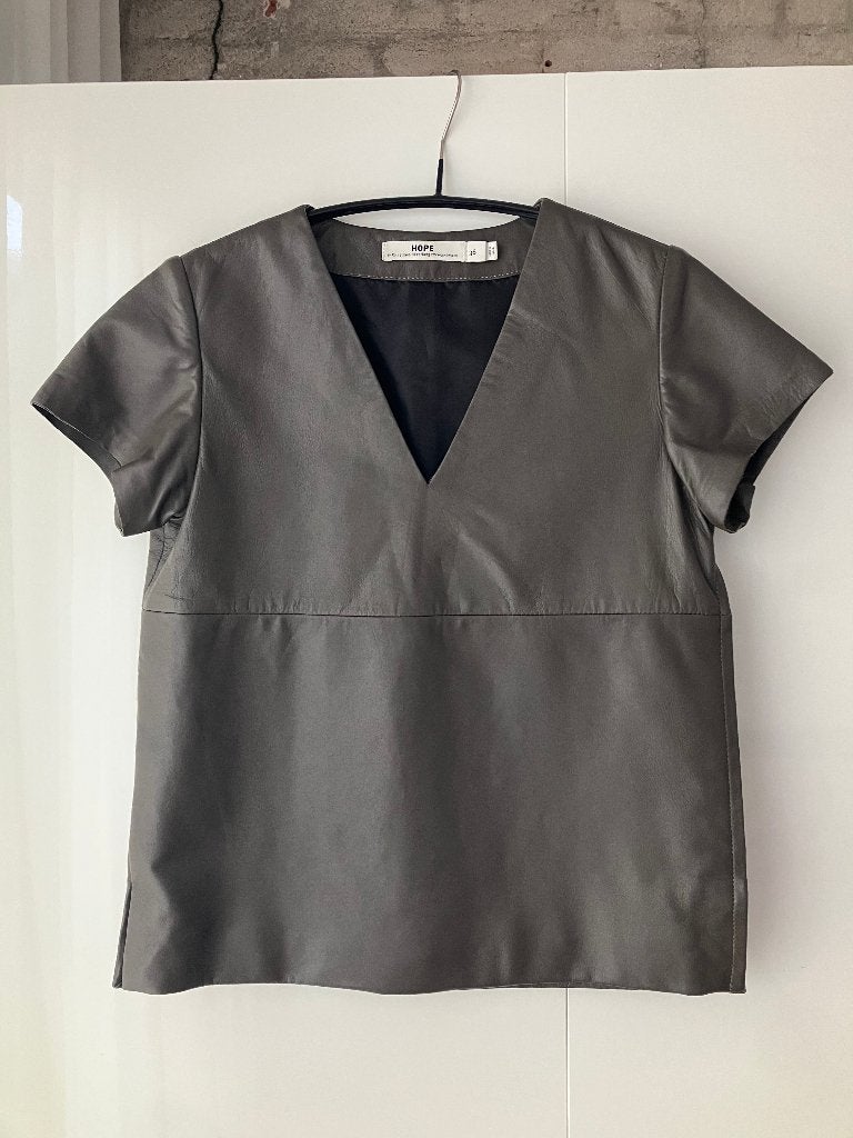 HOPE Leren Top Maat 36 (S), Kleding | Dames, Ophalen of Verzenden, Zo goed als nieuw, Korte mouw, Maat 36 (S)