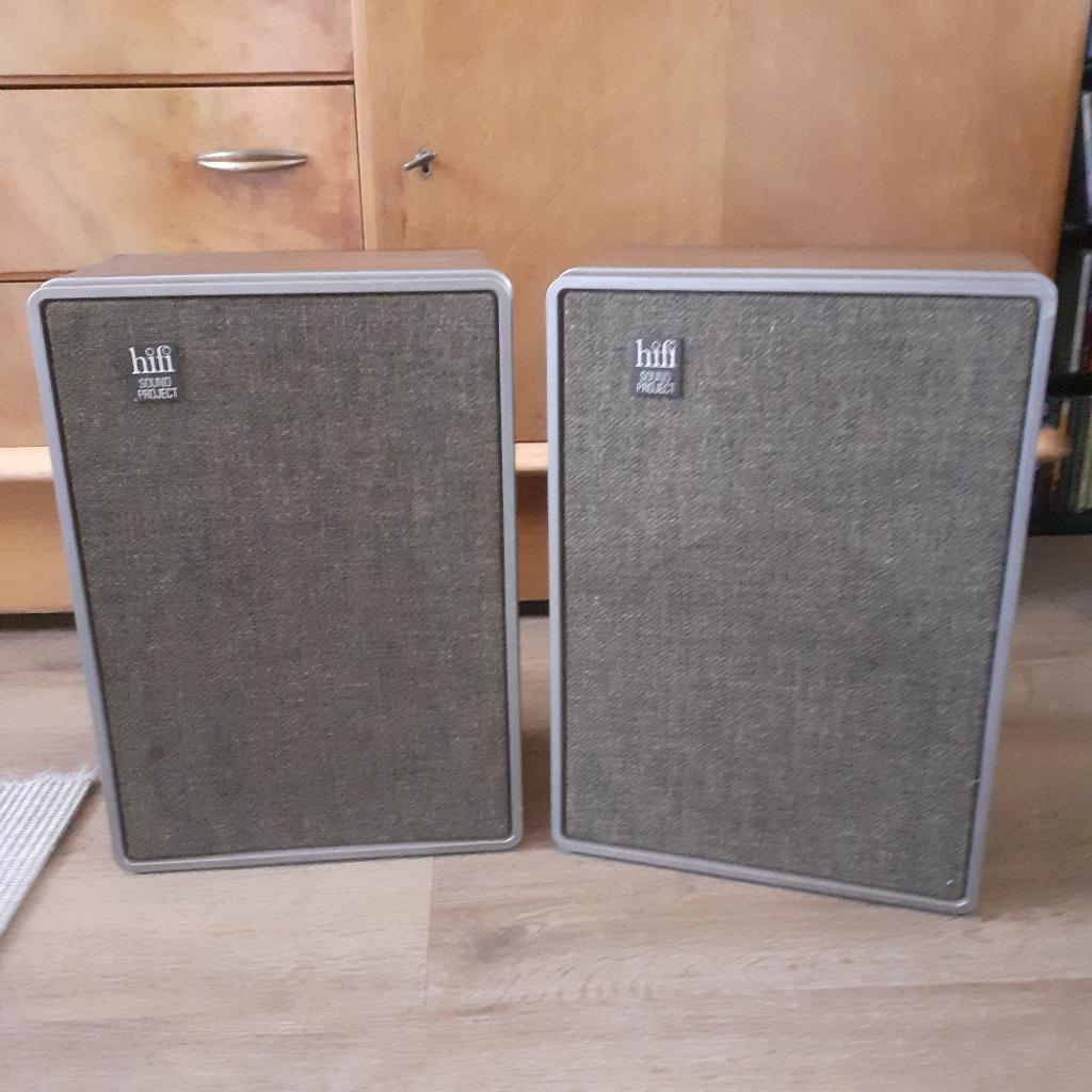 Vintage hifi sound project luidsprekers, Audio, Tv en Foto, Luidsprekers, Gebruikt, Minder dan 60 watt, Front, Rear of Stereo speakers