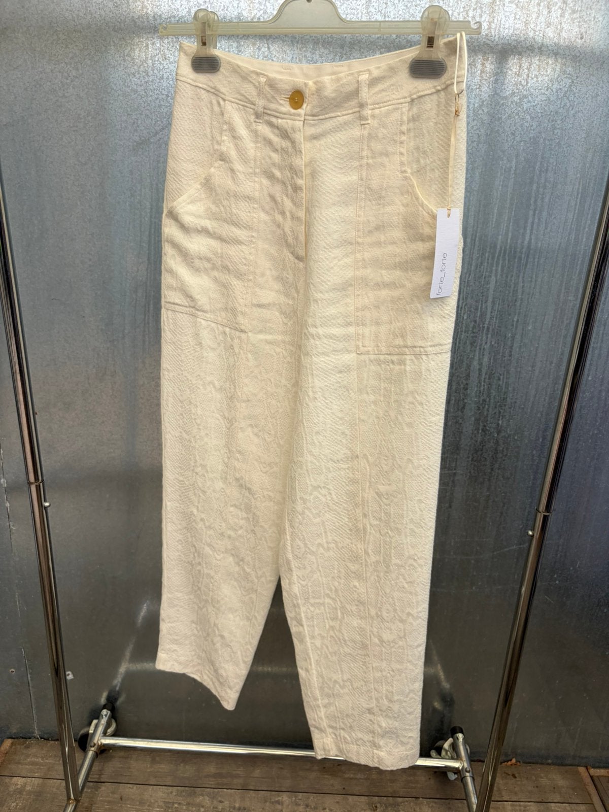 Forte forte pantalon broek 0 linnen €469 wit ecru, Maat 38/40 (M), Wit, Ophalen of Verzenden, Zo goed als nieuw