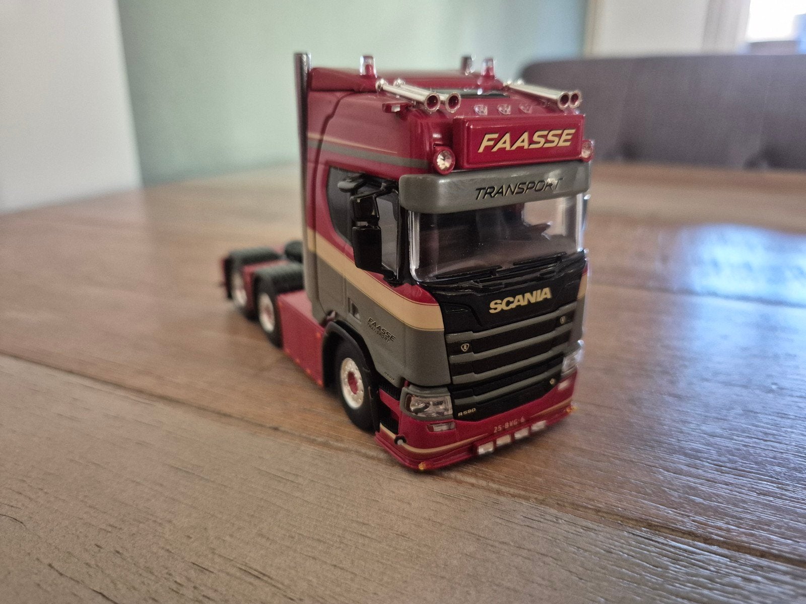 Faasse transport Scania R R590 V8 6x2 Wsi 1:50, Ophalen of Verzenden, Nieuw, Bus of Vrachtwagen, Wsi