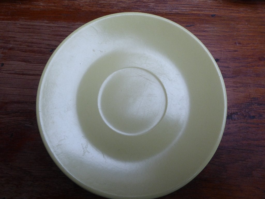 6 vintage melamine bordjes + 2schaaltjes, Elysee, Ophalen of Verzenden
