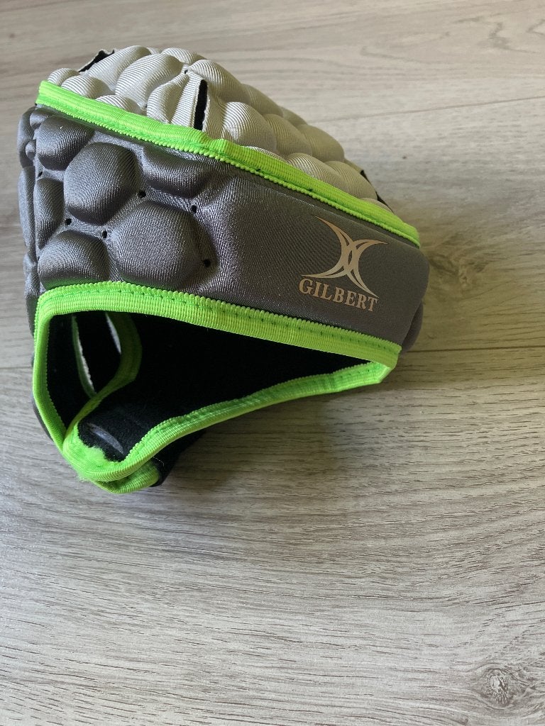 Grijze rugby Gilbert scrumcap - hoofdbeschermer maat S, Verzenden, Zo goed als nieuw, Kleding