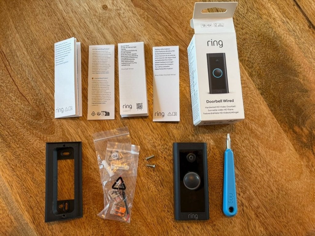 Ring Bedrade videodeurbel (Video Doorbell Wired) - Compleet, Verzenden, Bewegingsdetectiesensor, Gebruikt, Bedraad