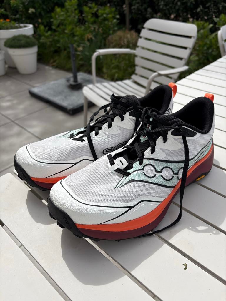 Saucony Trailrunningschoenen Peregrine 16 - Maat 46.5, Ophalen of Verzenden, Zo goed als nieuw, Wit, Sneakers of Gympen