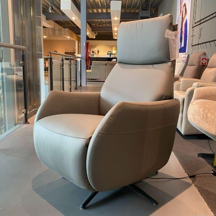 Relaxfauteuil Bolzano Oosterbaan Living, Ophalen, Minder dan 75 cm, Leer, Zo goed als nieuw