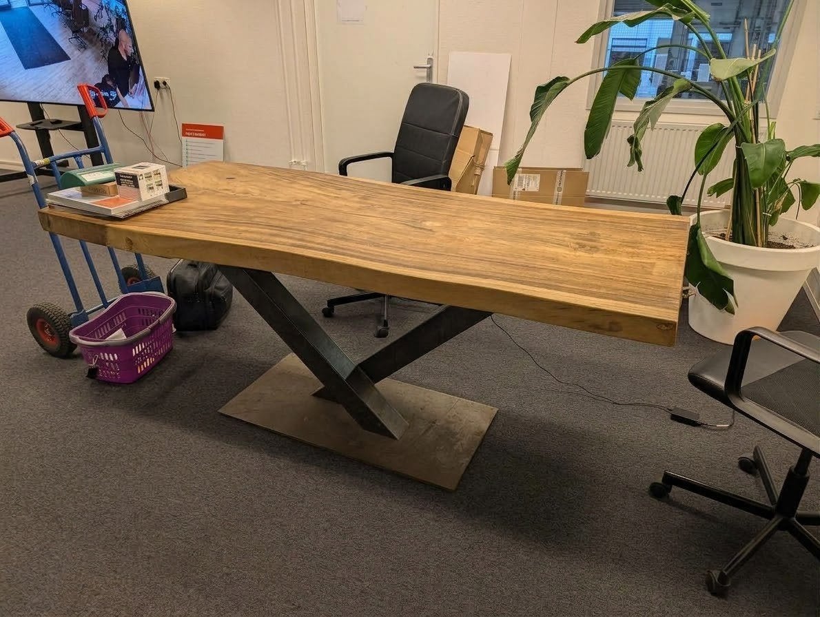 Boomstamtafel - Opknapper, Gebruikt, 50 tot 100 cm, Vijf personen of meer, 150 tot 200 cm